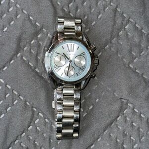 Michael Kors Women's Bradshaw Stainless Steel Light Blue Face Bracelet Watch